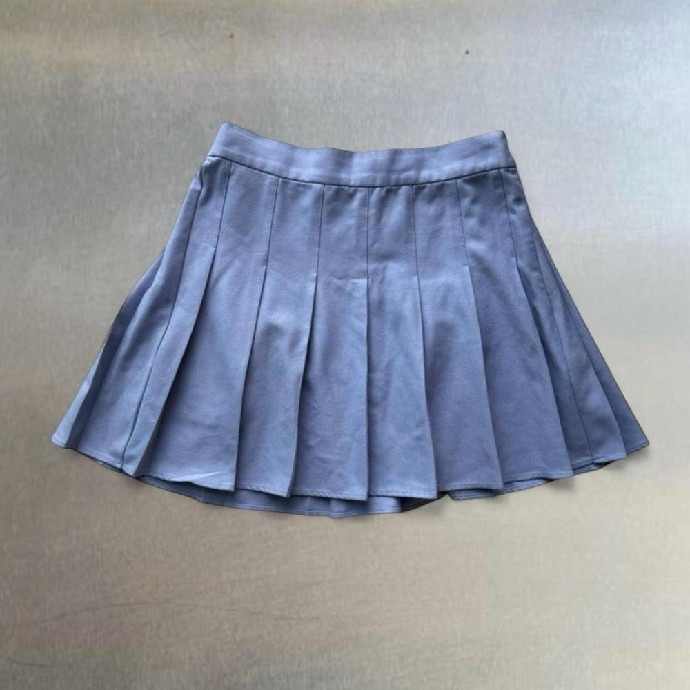 Small Garage Slate Blue Pleated Skater Skirt
